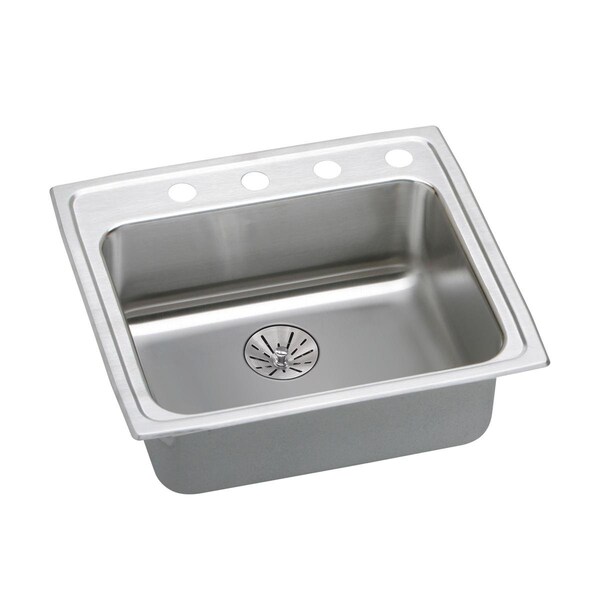 Elkay Lustertone Stainless Steel 22 X 19-1/2 X 6-1/2 Single Bowl Top Mount Ada Sink With Perfect Drain LRADQ221965PD4 - main